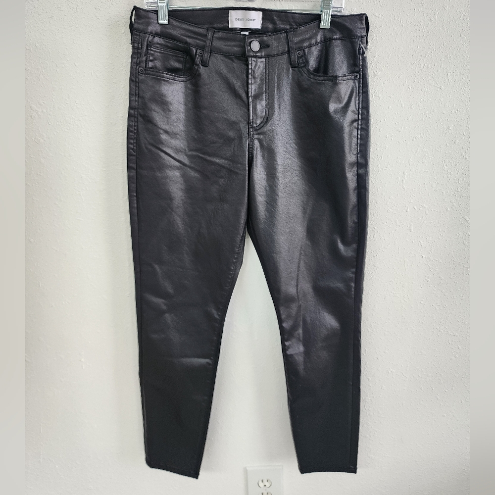 Dear John Black GISELE HIGH RISE SKINNY PANT Size 31 Faux Leather - Picture 4 of 7